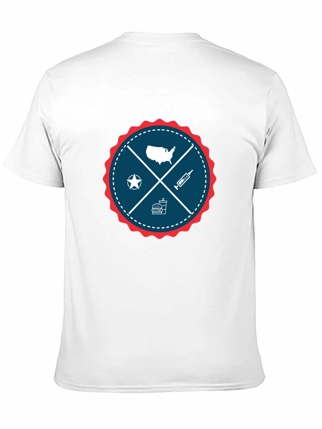 Patriotic USA Graphic T-Shirt - Crew Neck