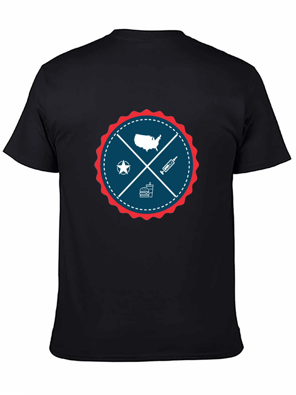 Patriotic USA Graphic T-Shirt - Crew Neck