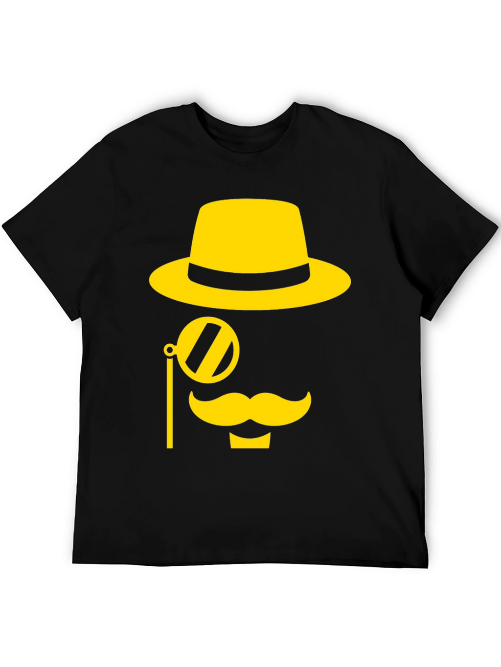 Gentleman Graphic Tee - Black T-Shirt with Yellow Design