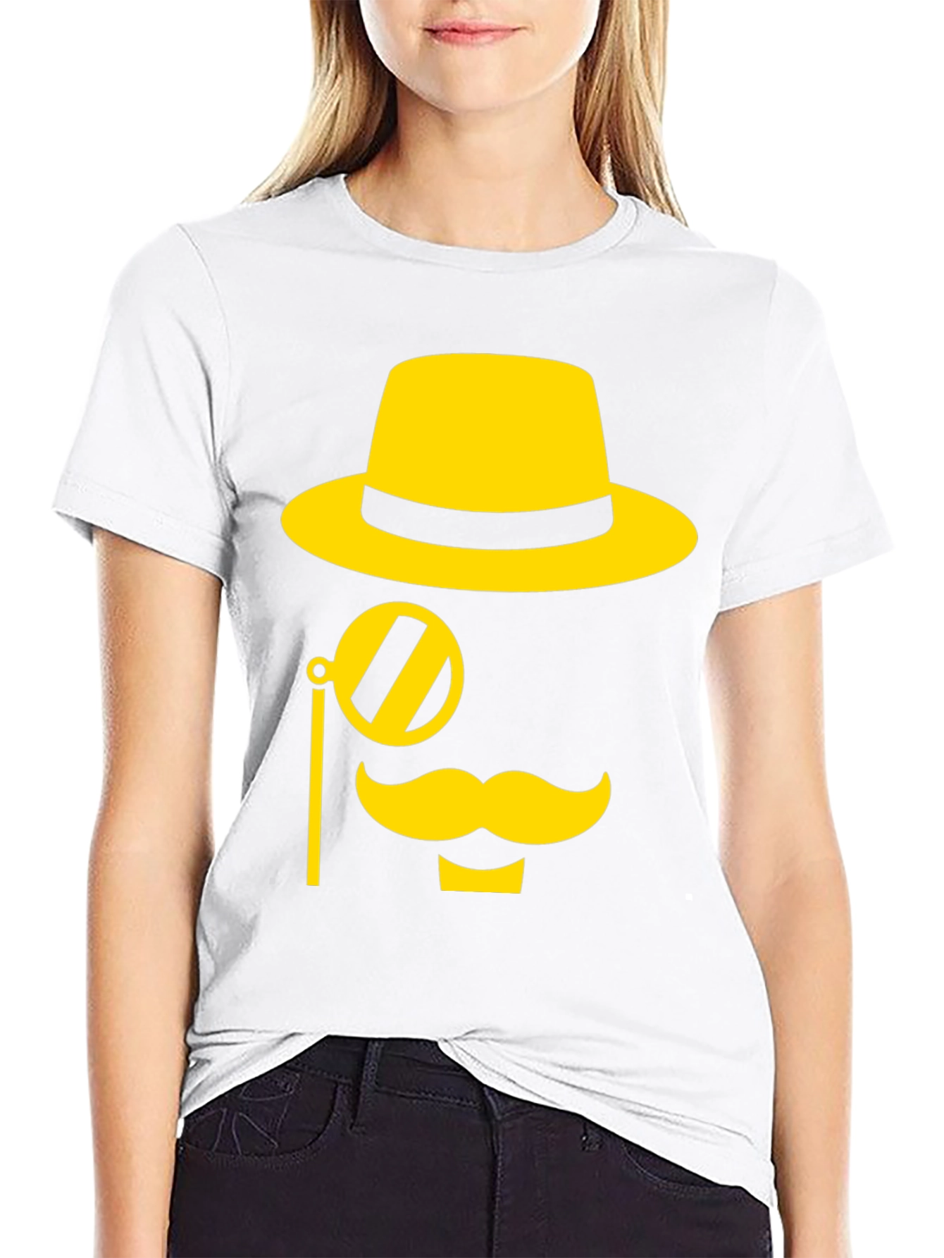 Gentleman Graphic Tee - Black T-Shirt with Yellow Design