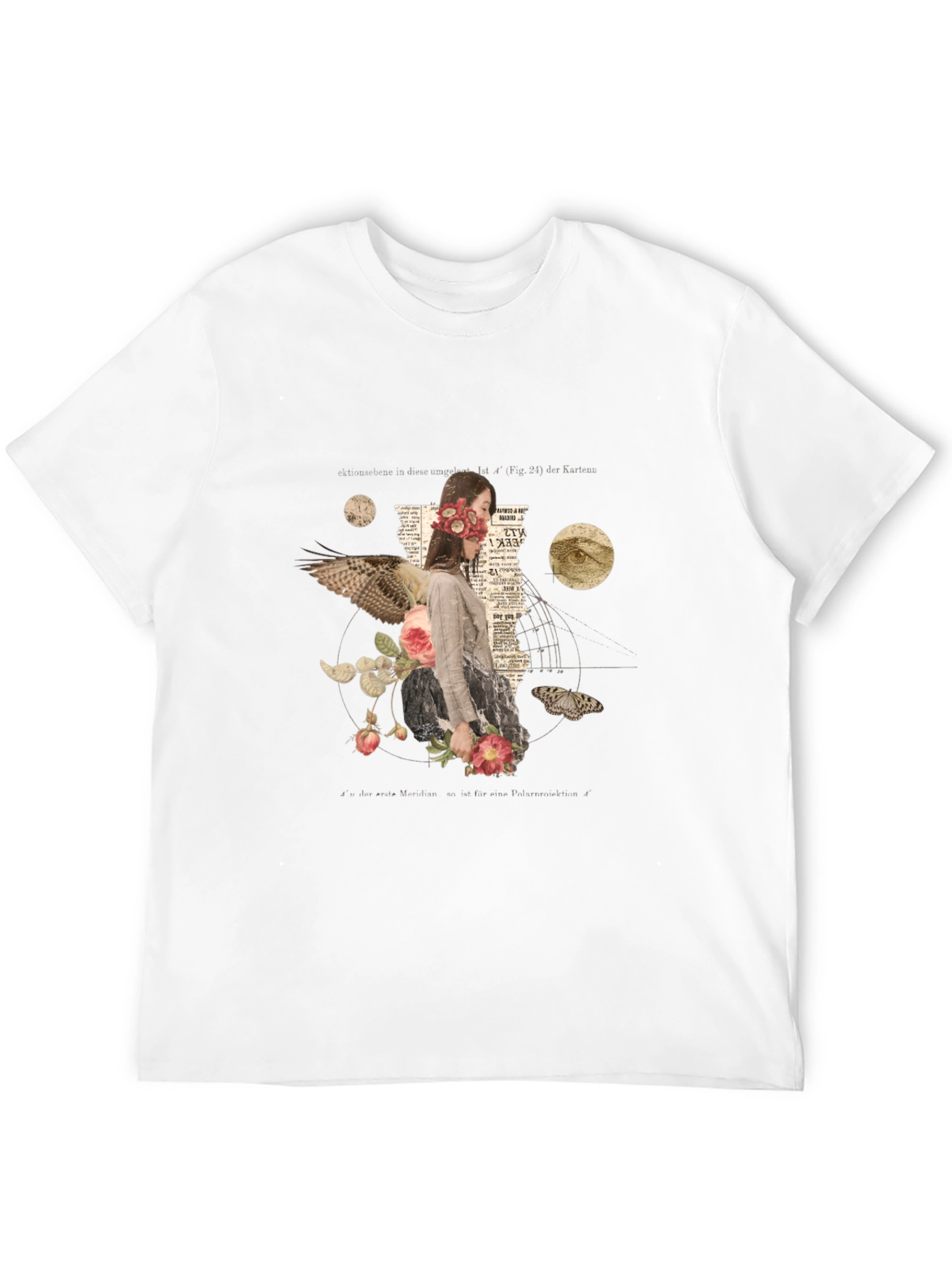 Surreal Floral Graphic Print Black T-Shirt