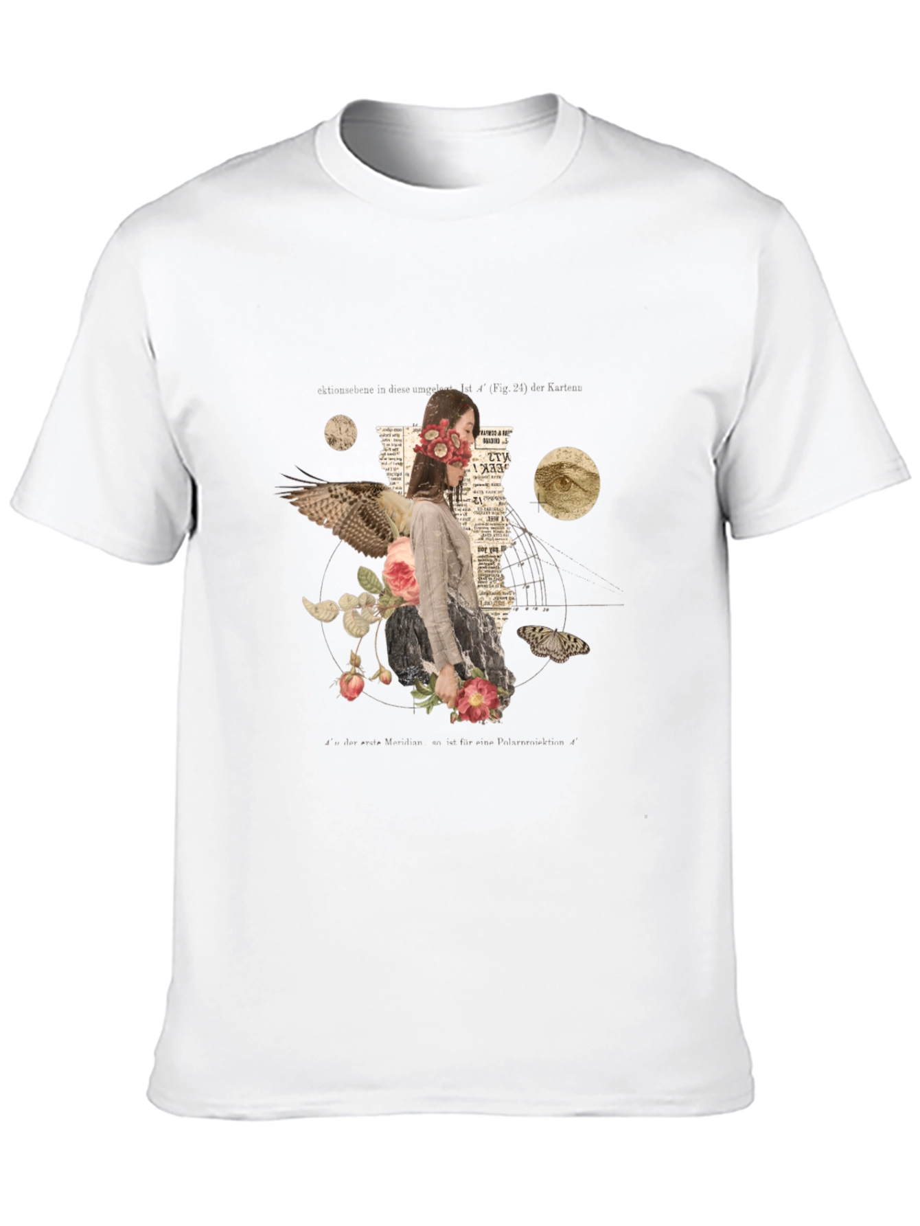 Surreal Floral Graphic Print Black T-Shirt