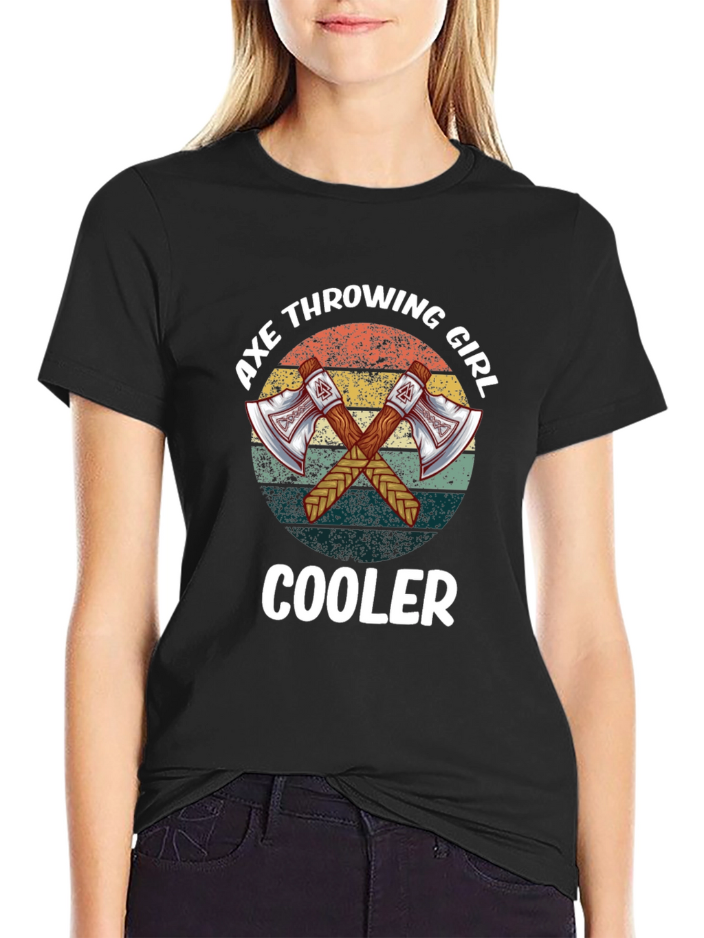 Axe Throwing Girl Cooler Tee
