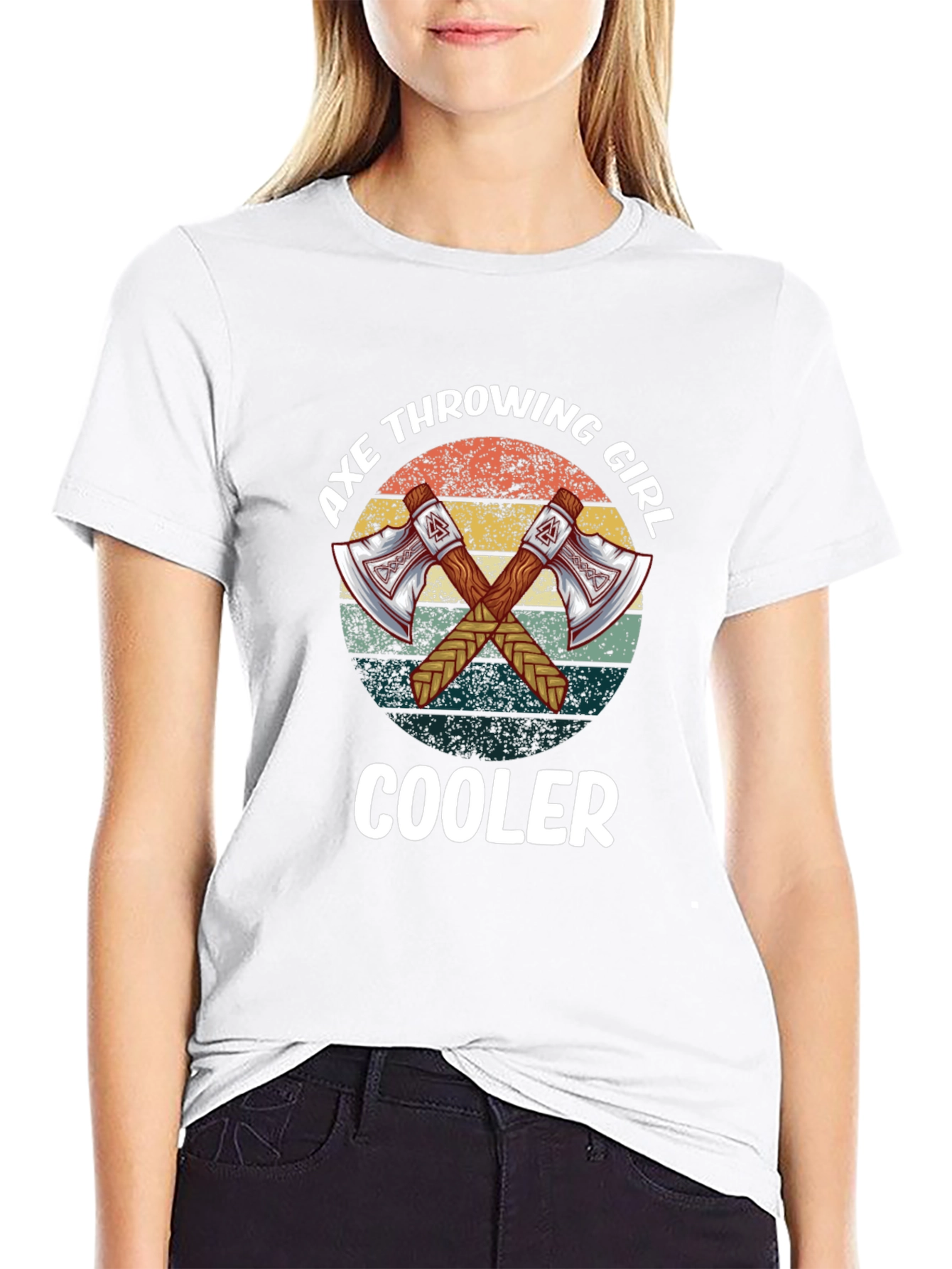 Axe Throwing Girl Cooler Tee