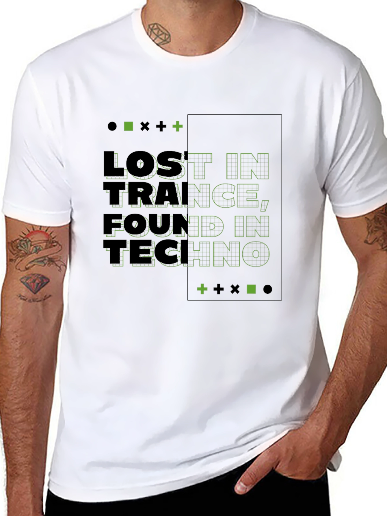 Lost in Trance Found in Techno Black T-Shirt