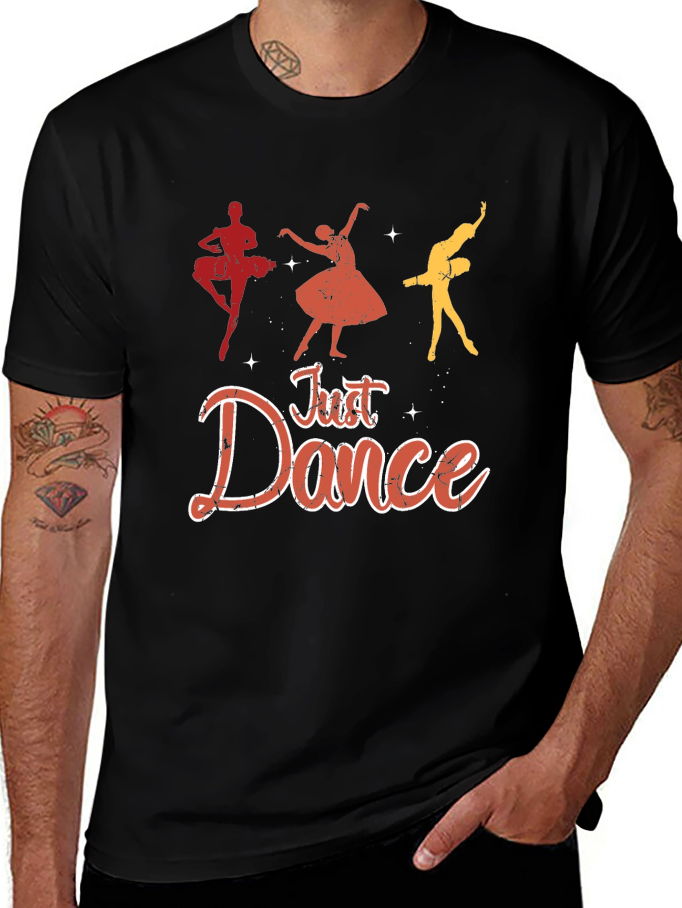 Just Dance Graphic Tee - Black Cotton T-Shirt