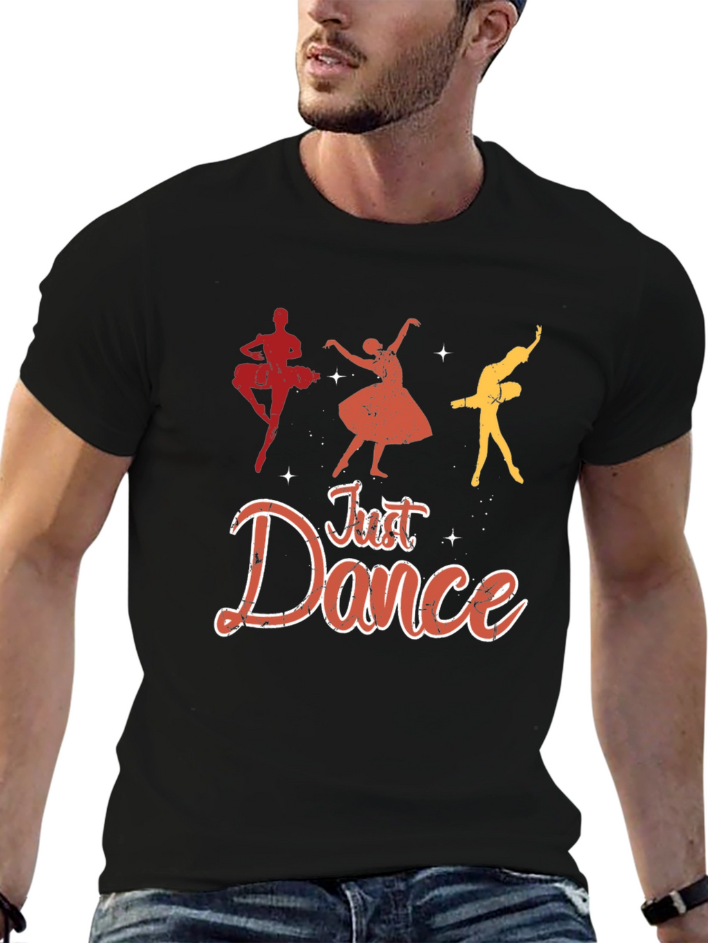 Just Dance Graphic Tee - Black Cotton T-Shirt