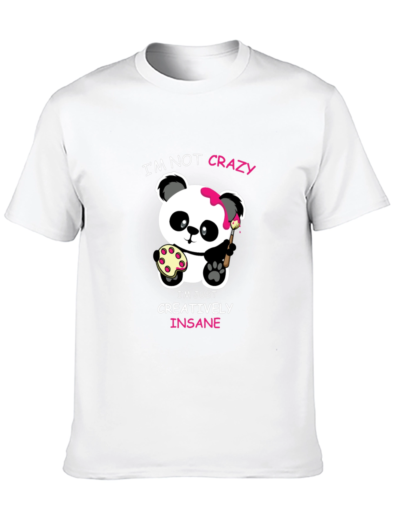Cute Panda Artist Graphic T-Shirt