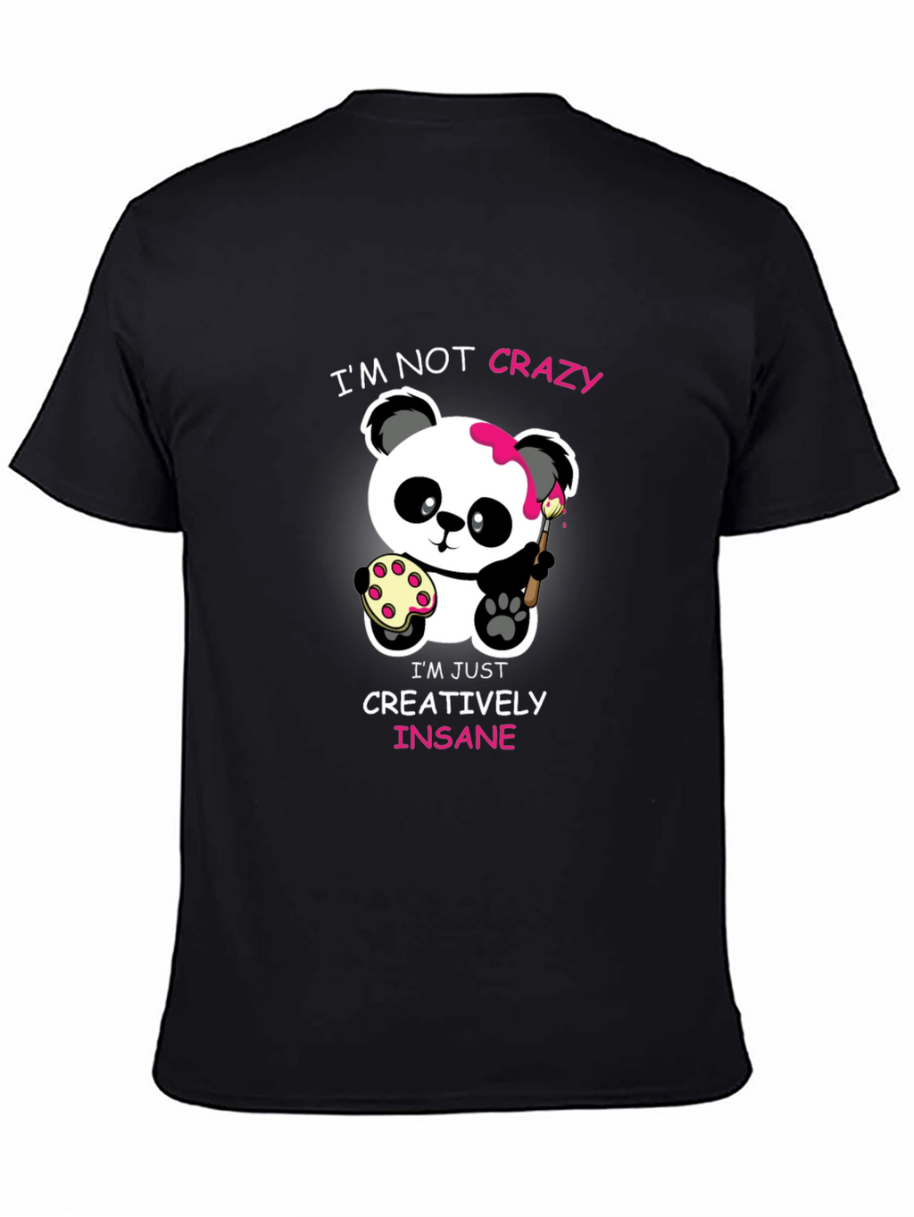 Cute Panda Artist Graphic T-Shirt