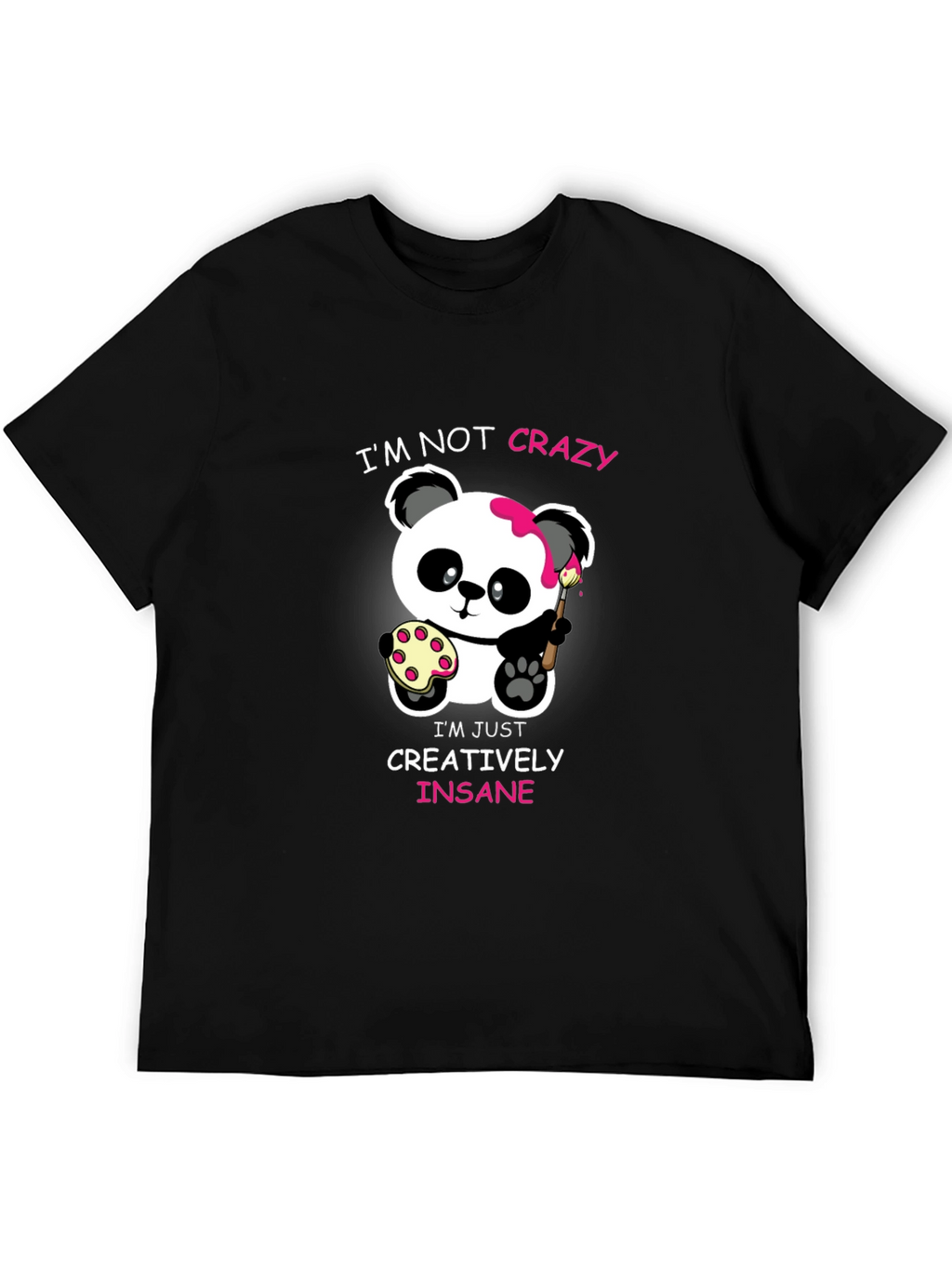 Cute Panda Artist Graphic T-Shirt