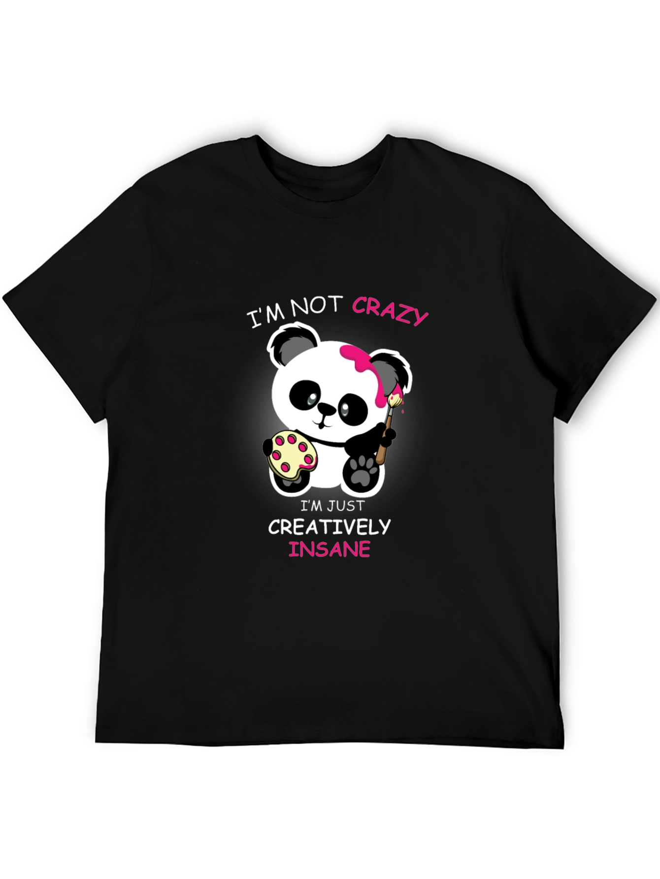 Cute Panda Artist Graphic T-Shirt