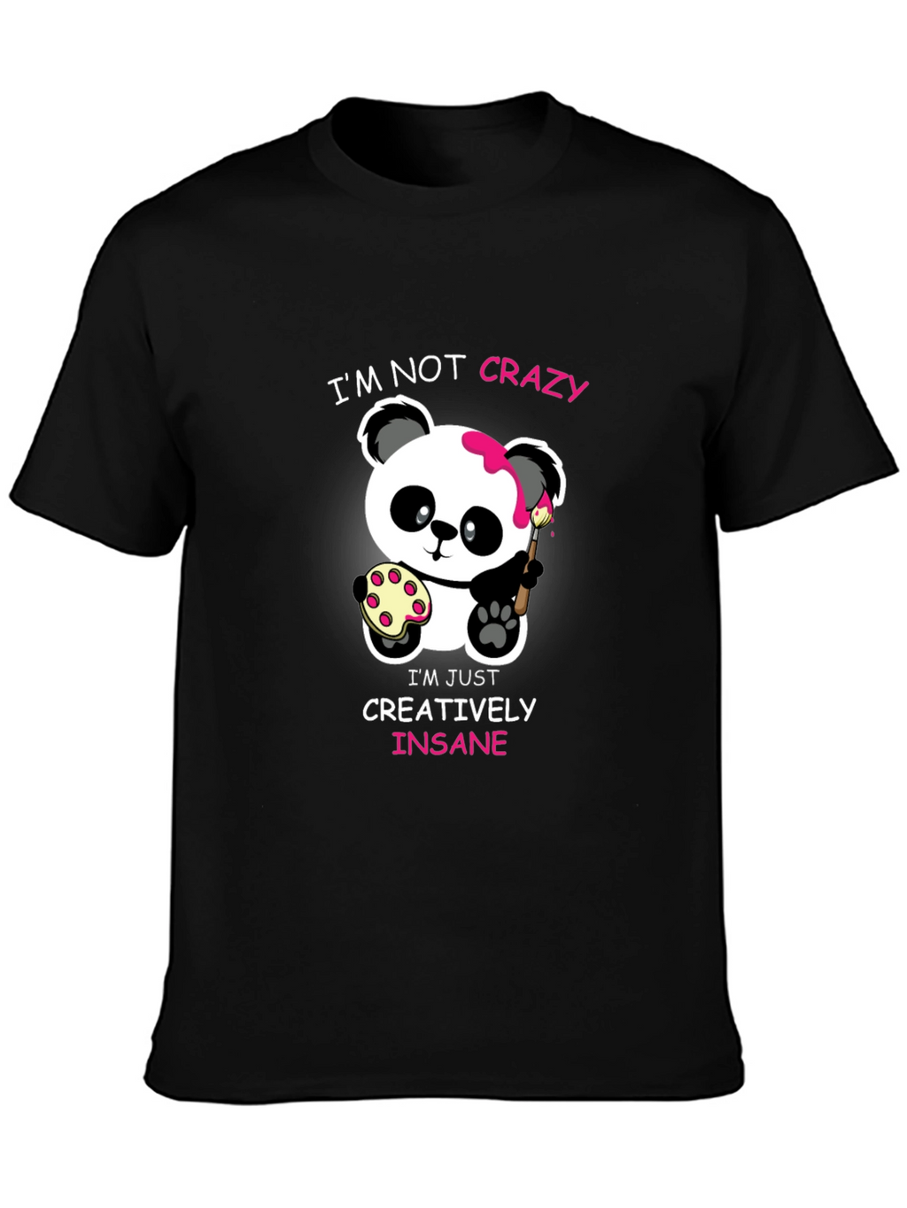 Cute Panda Artist Graphic T-Shirt