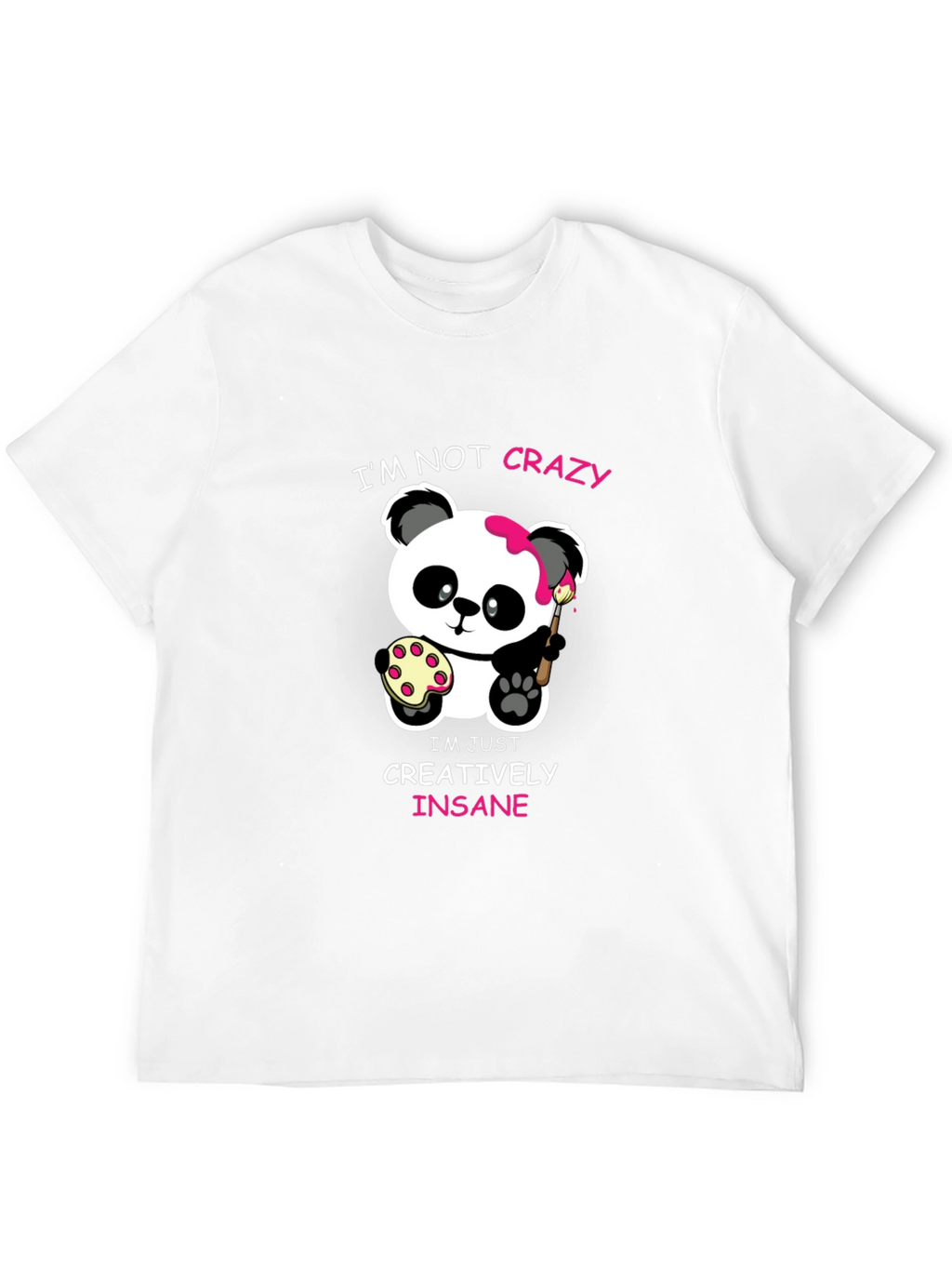 Cute Panda Artist Graphic T-Shirt