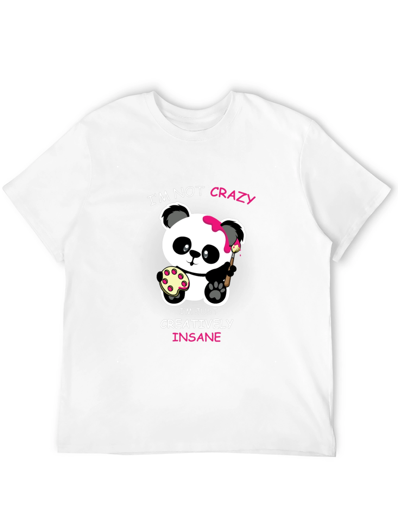 Cute Panda Artist Graphic T-Shirt