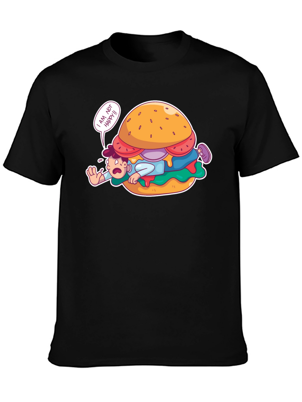 Funny I Am Not Happy Burger Graphic T-Shirt