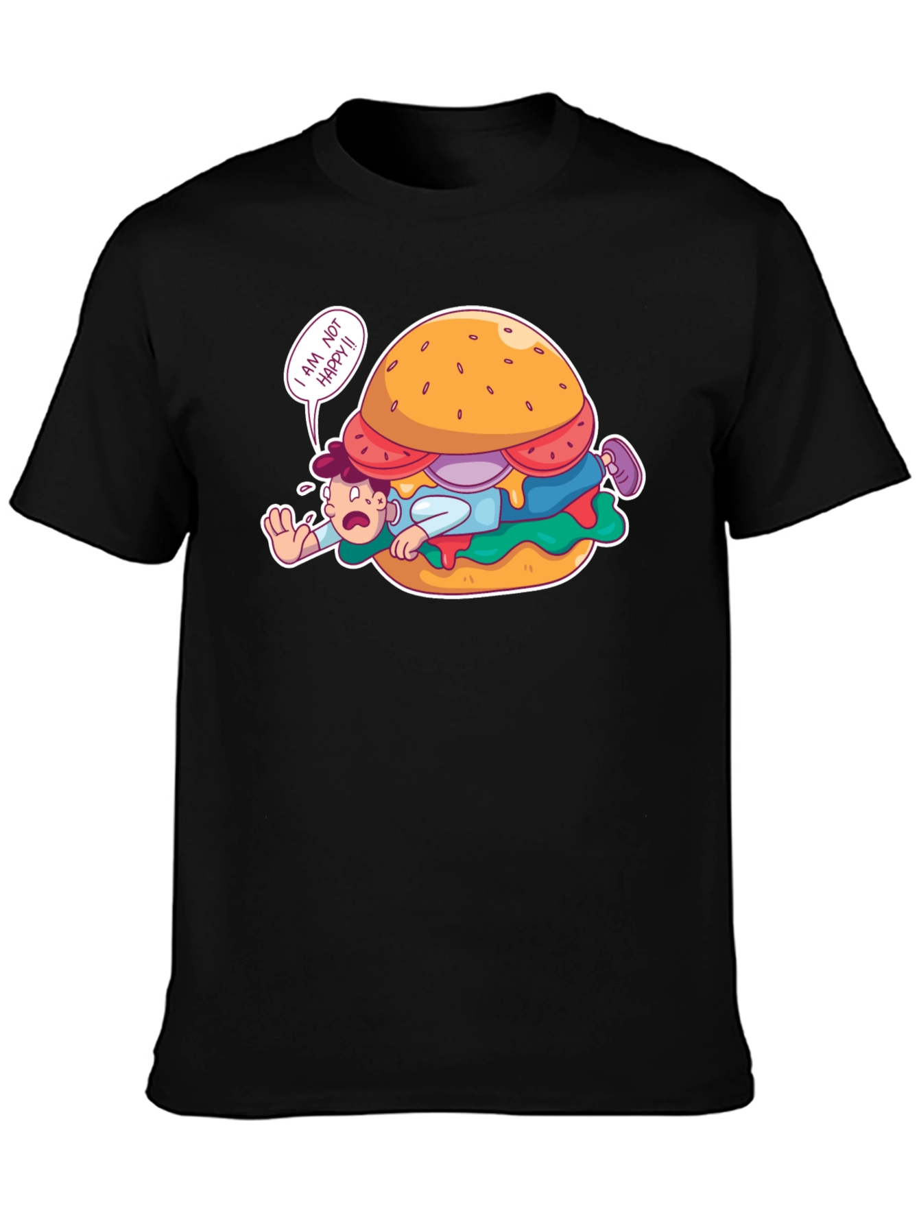 Funny I Am Not Happy Burger Graphic T-Shirt