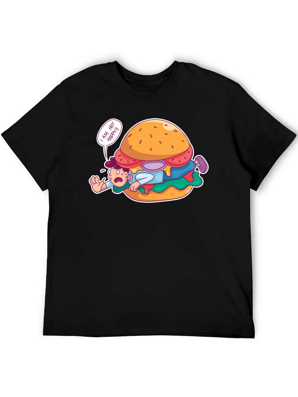 Funny I Am Not Happy Burger Graphic T-Shirt