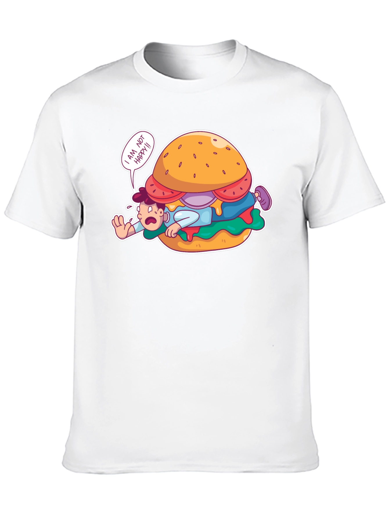 Funny I Am Not Happy Burger Graphic T-Shirt
