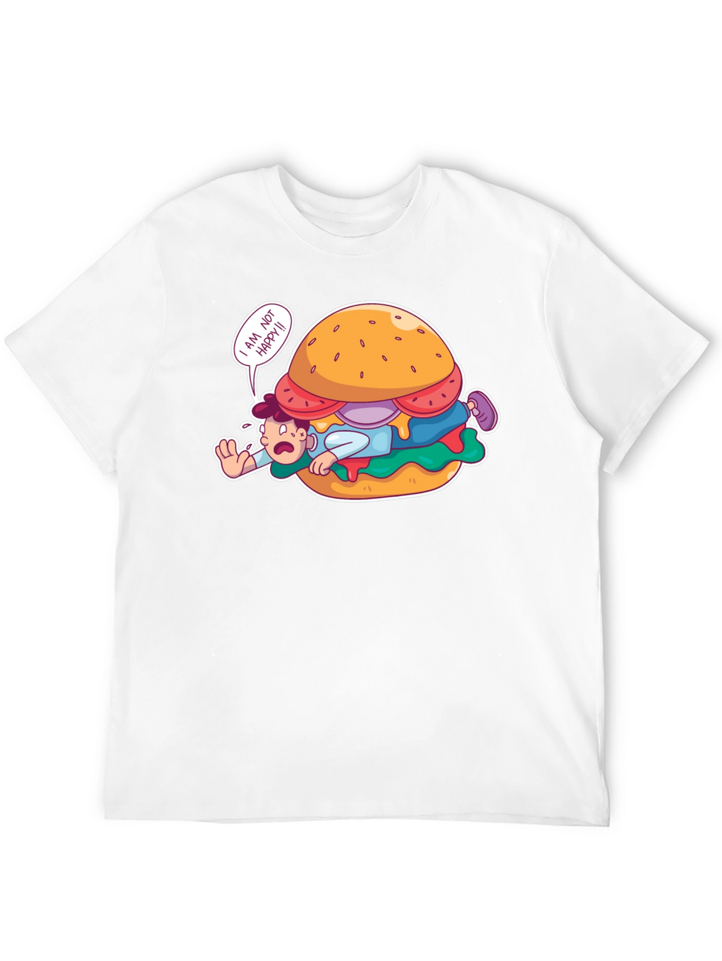Funny I Am Not Happy Burger Graphic T-Shirt